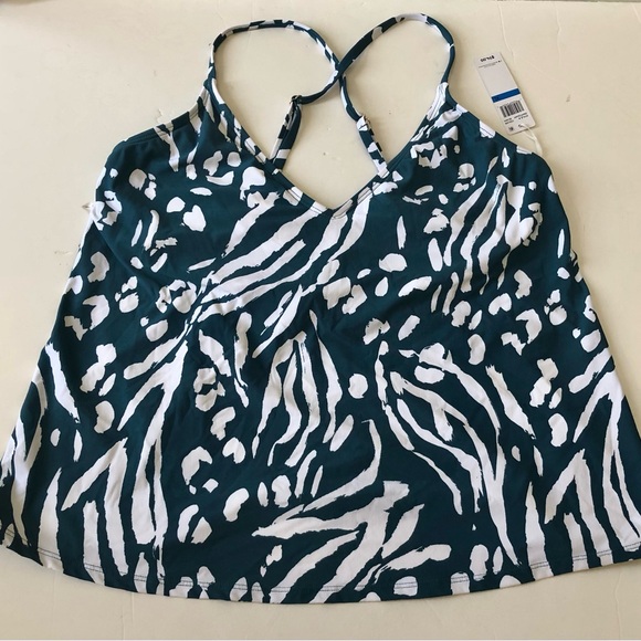 ANNE COLE WOMEN'S TANKINI SWIM TOP EASY TRIANGLE SILHOUTTE JUNGLE FEVER - Picture 2 of 7